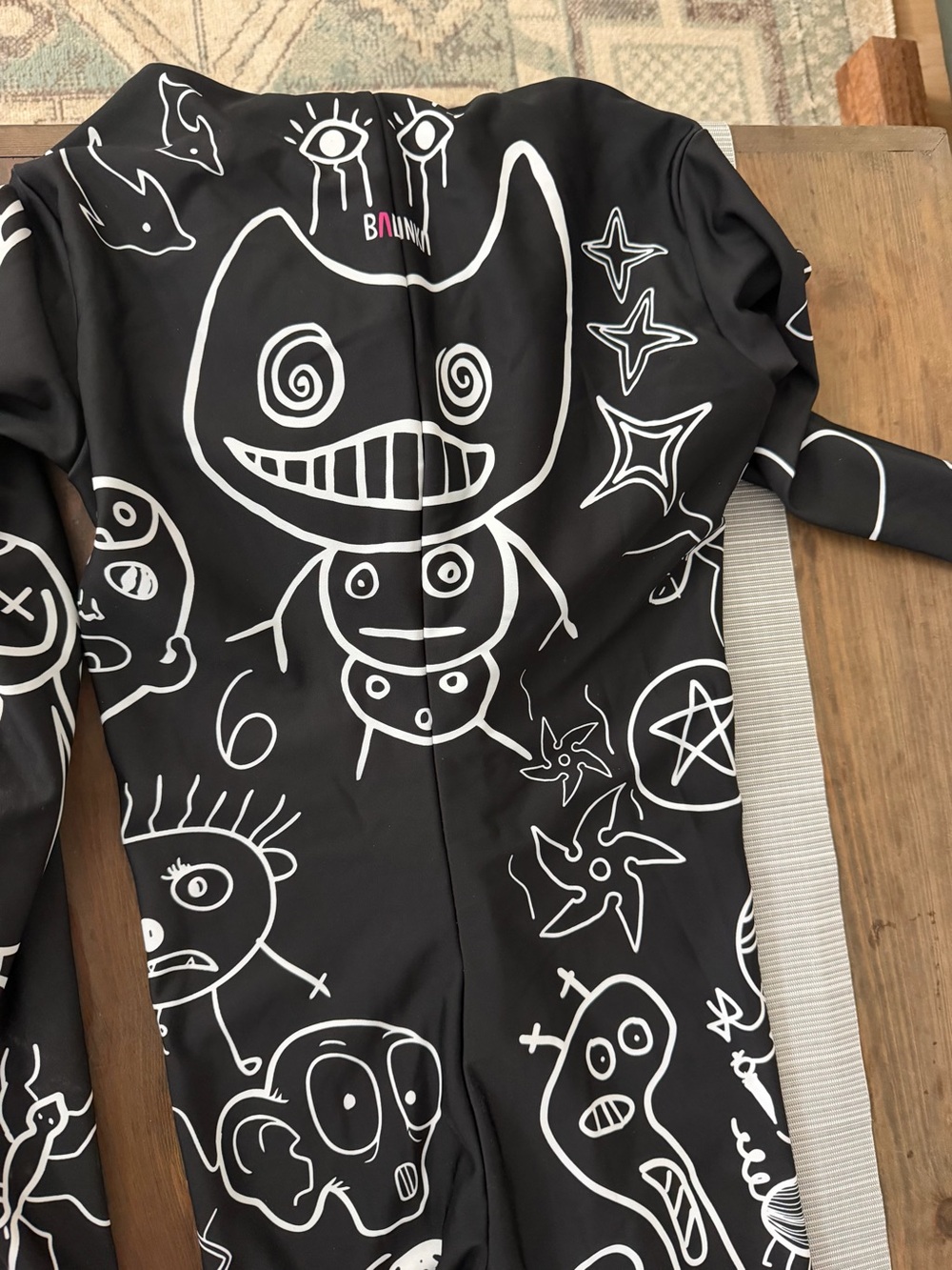 Badinka Black & White Graphic Jumpsuit - Picture 2 of 3